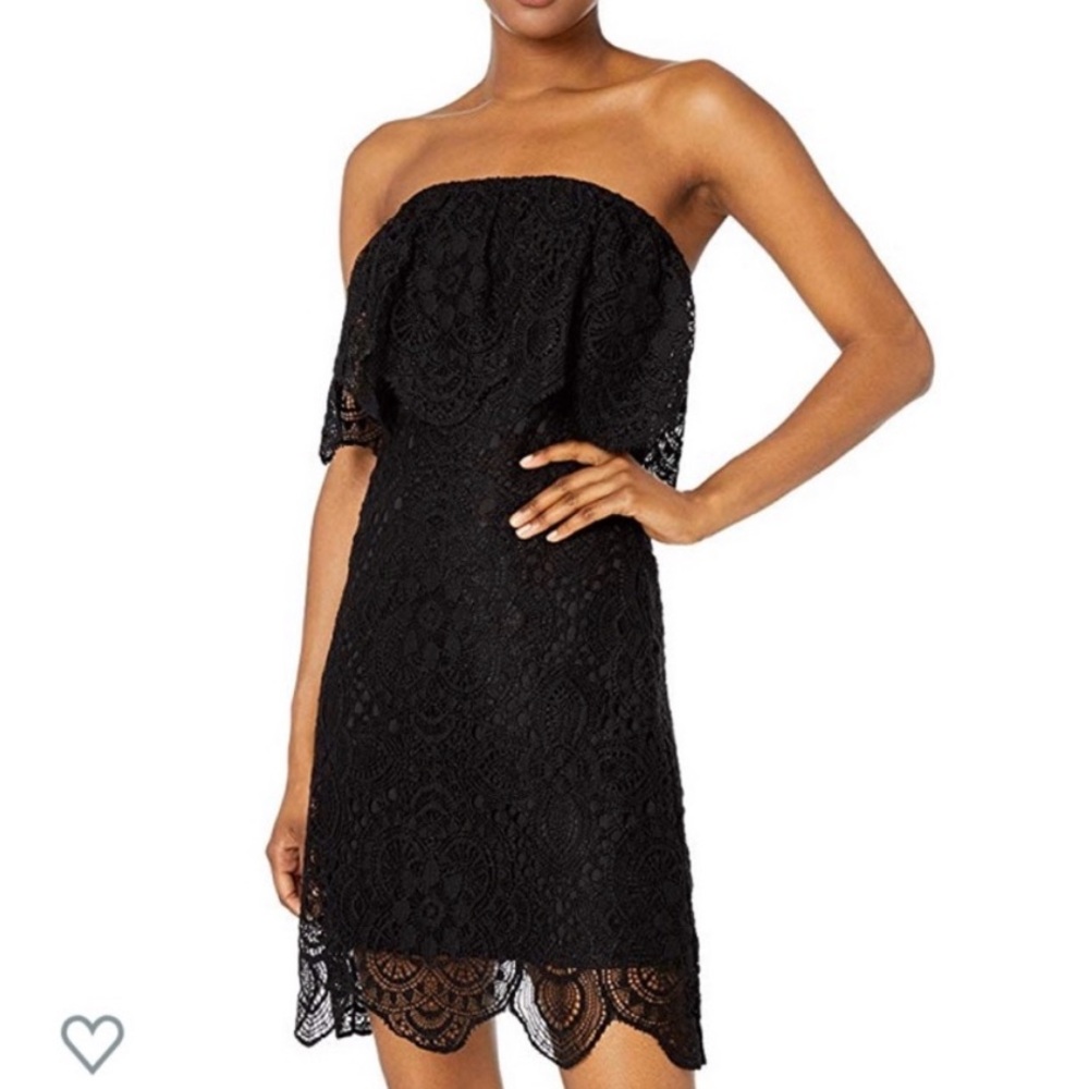 BB Dakota RSVP Black Lace Strapless Mini Dress NWT - Picture 1 of 10